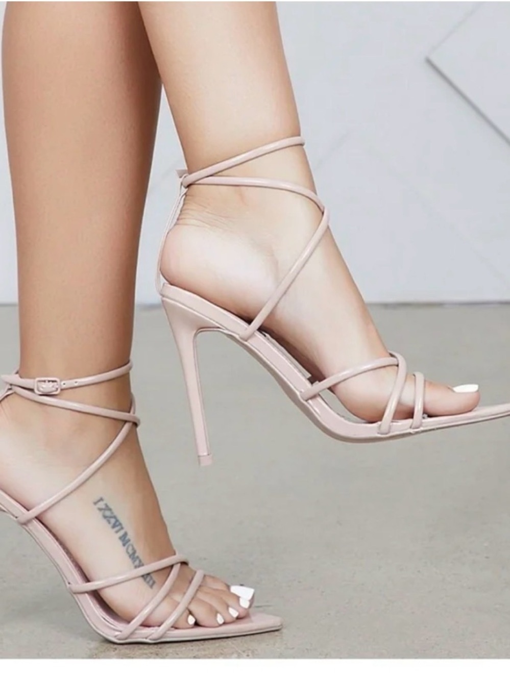 Cape Robbin Blush Strappy Lace-Up Stiletto Sandals